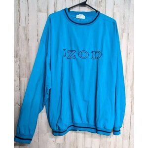 Vintage IZOD Nylon Pullover XL Windbreaker Turquoise Blue 90s